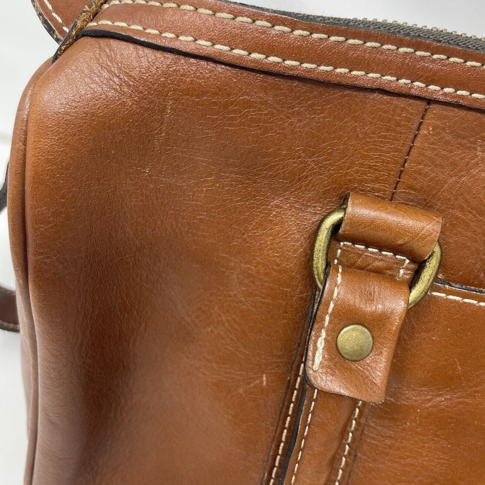 Patricia Nash Crossbody Tote Bag Cognac Brown Leather Handbag - Picture 6 of 16